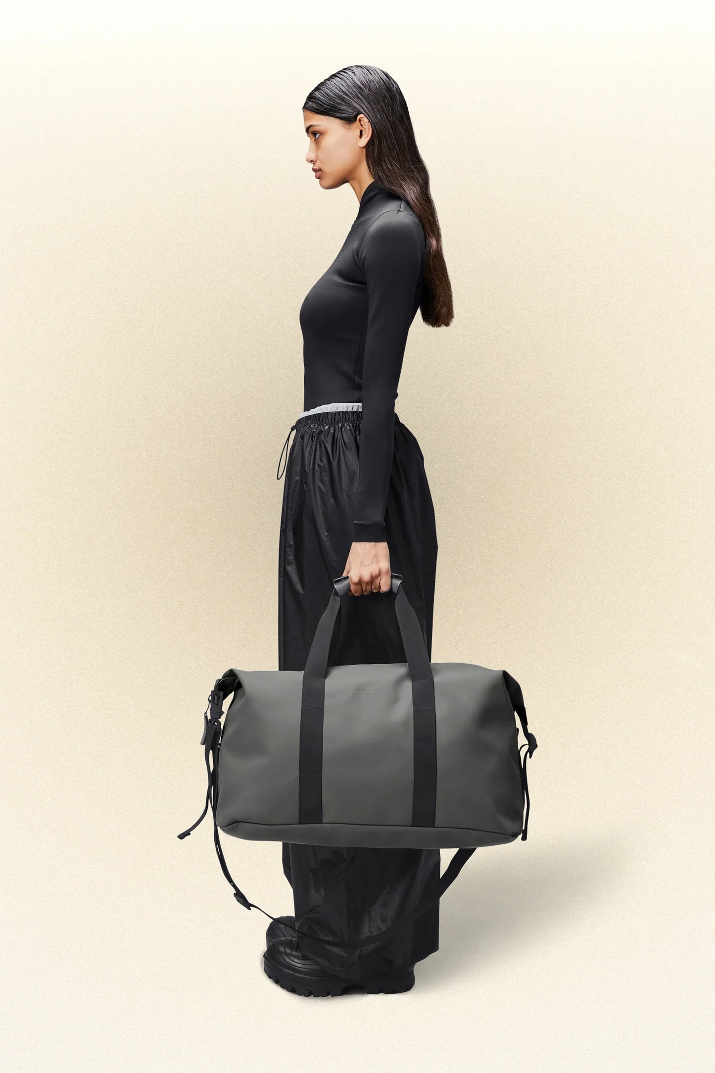 RAINS Grey Hilo Weekend Bag