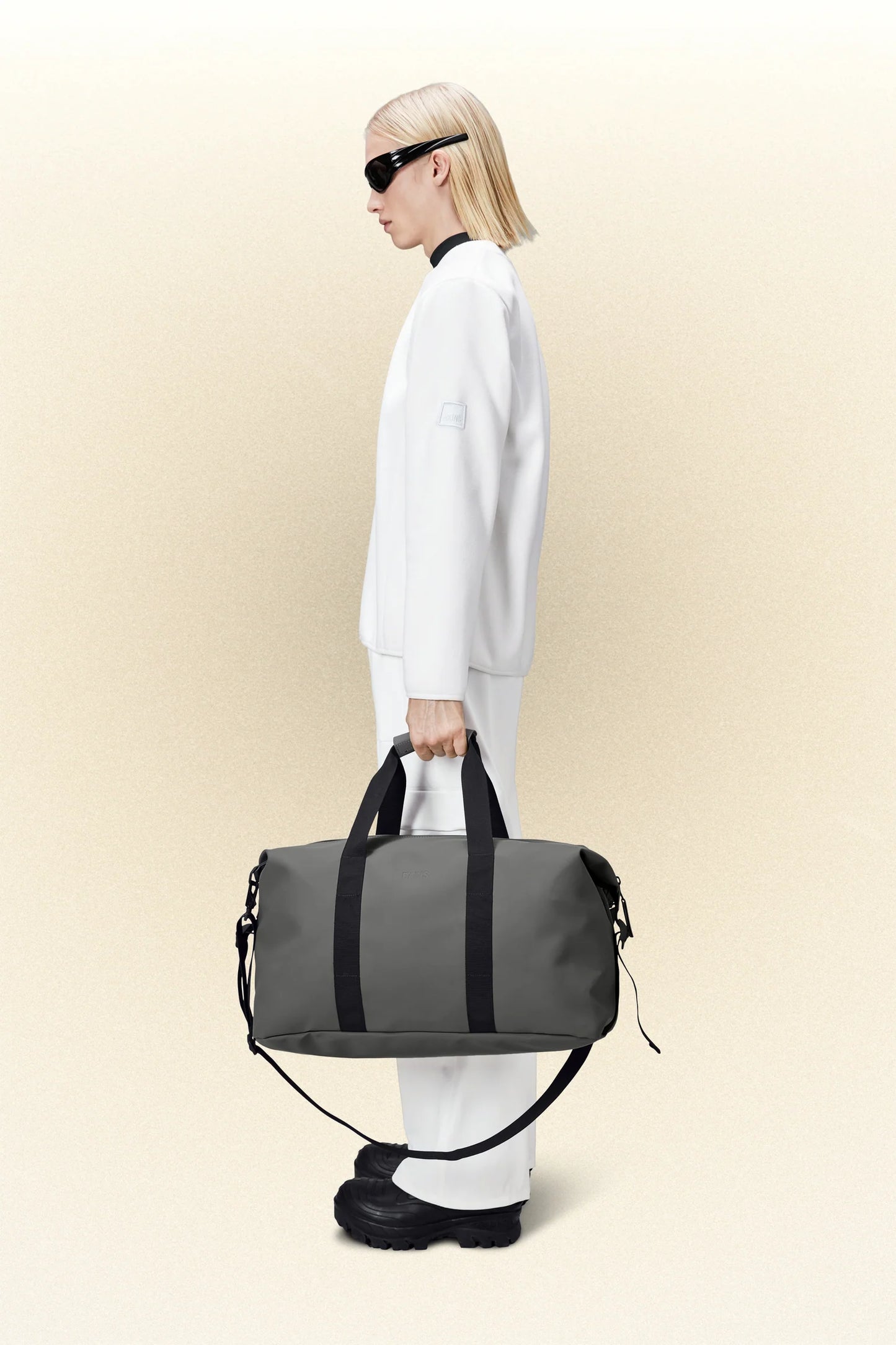RAINS Grey Hilo Weekend Bag