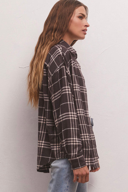 Z Supply Black River Plaid Button Up