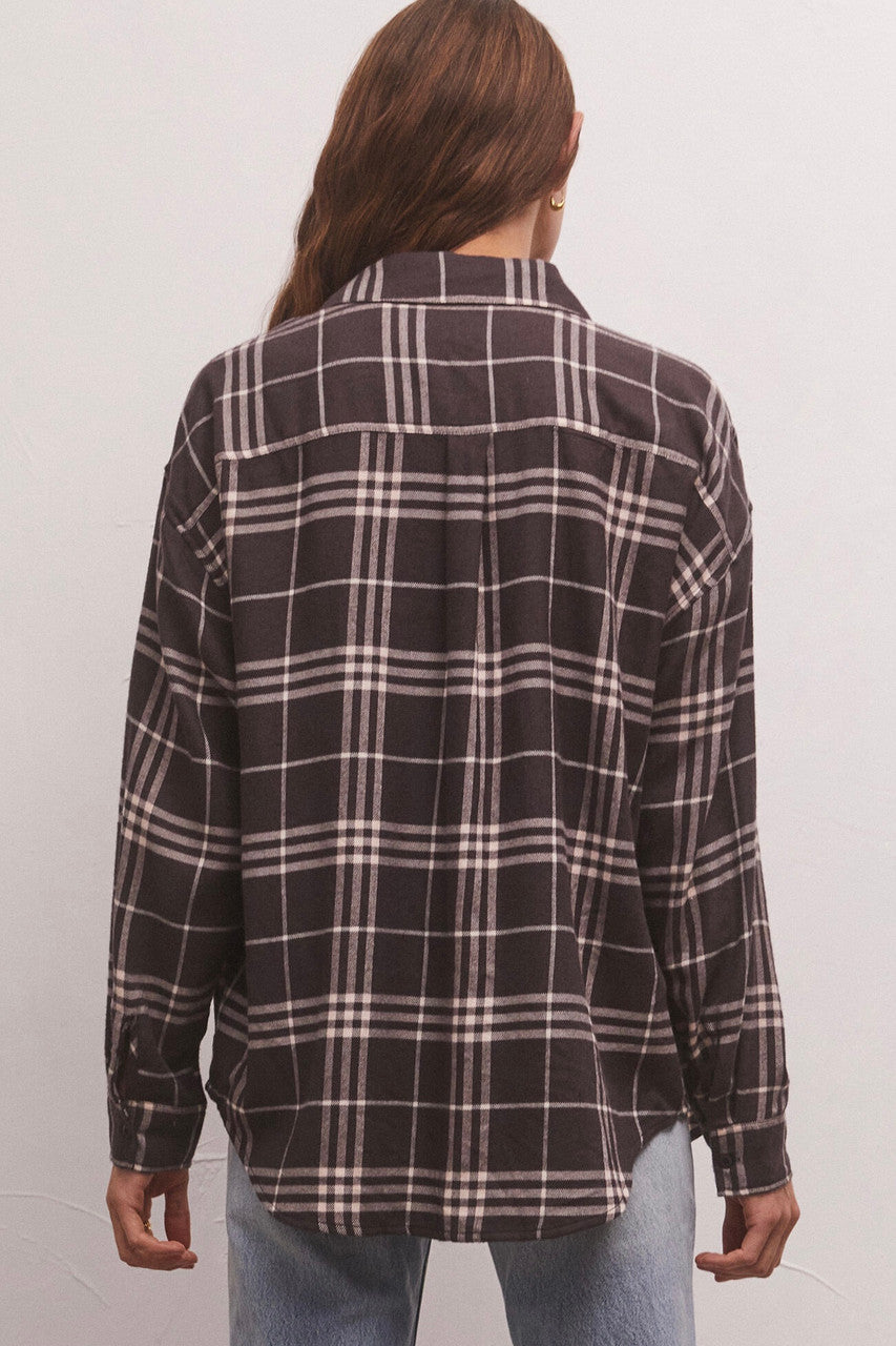 Z Supply Black River Plaid Button Up