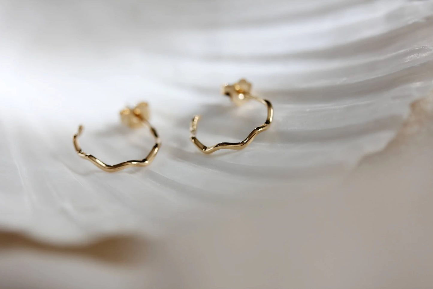 Little Gold Wave Hoops