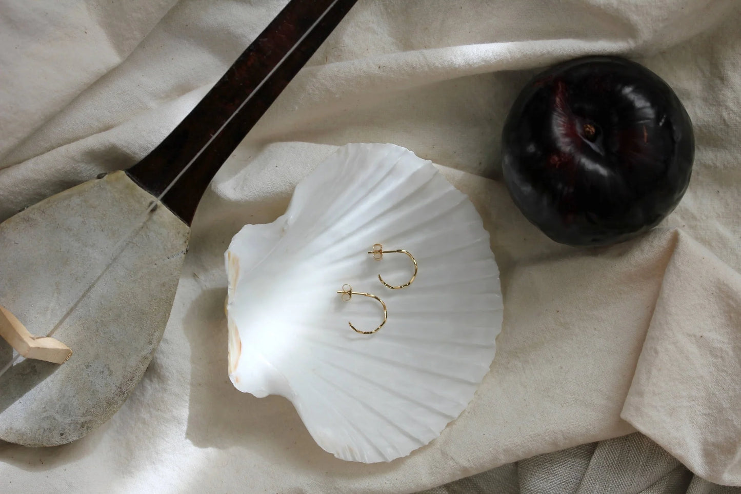 Little Gold Wave Hoops