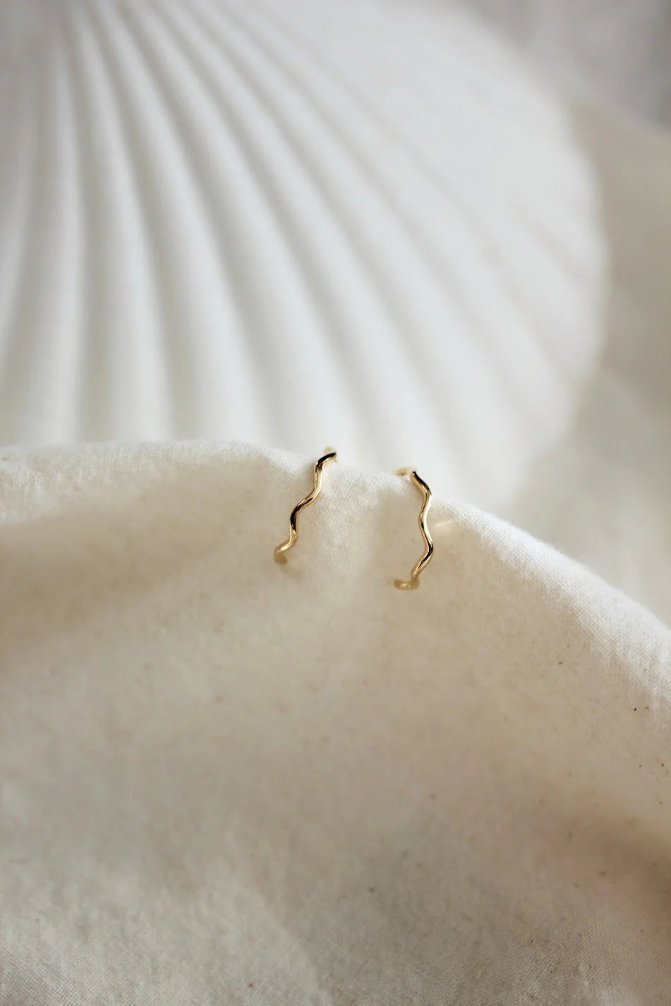 Little Gold Wave Hoops