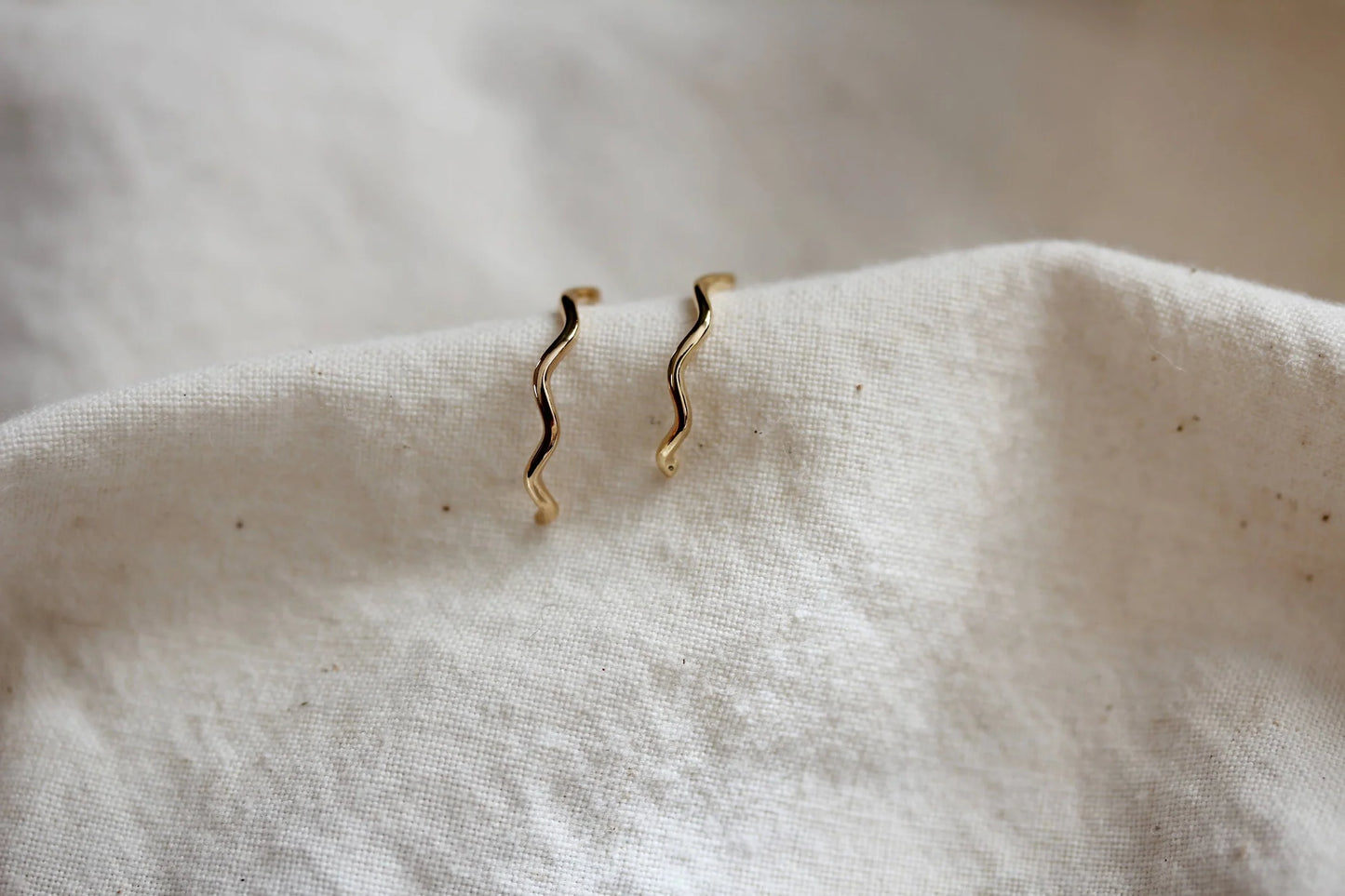 Little Gold Wave Hoops