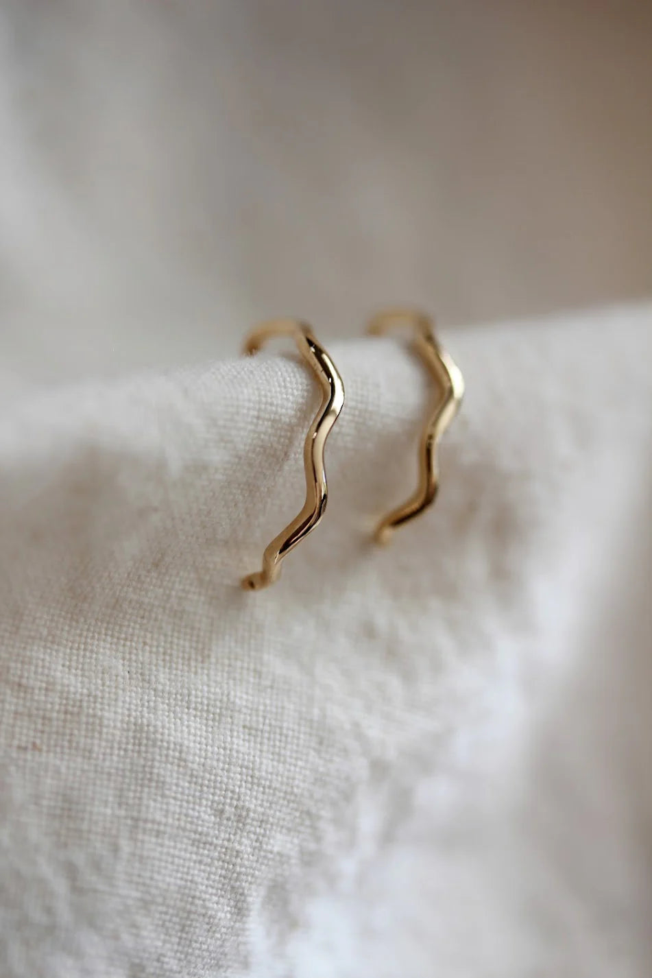 Little Gold Wave Hoops