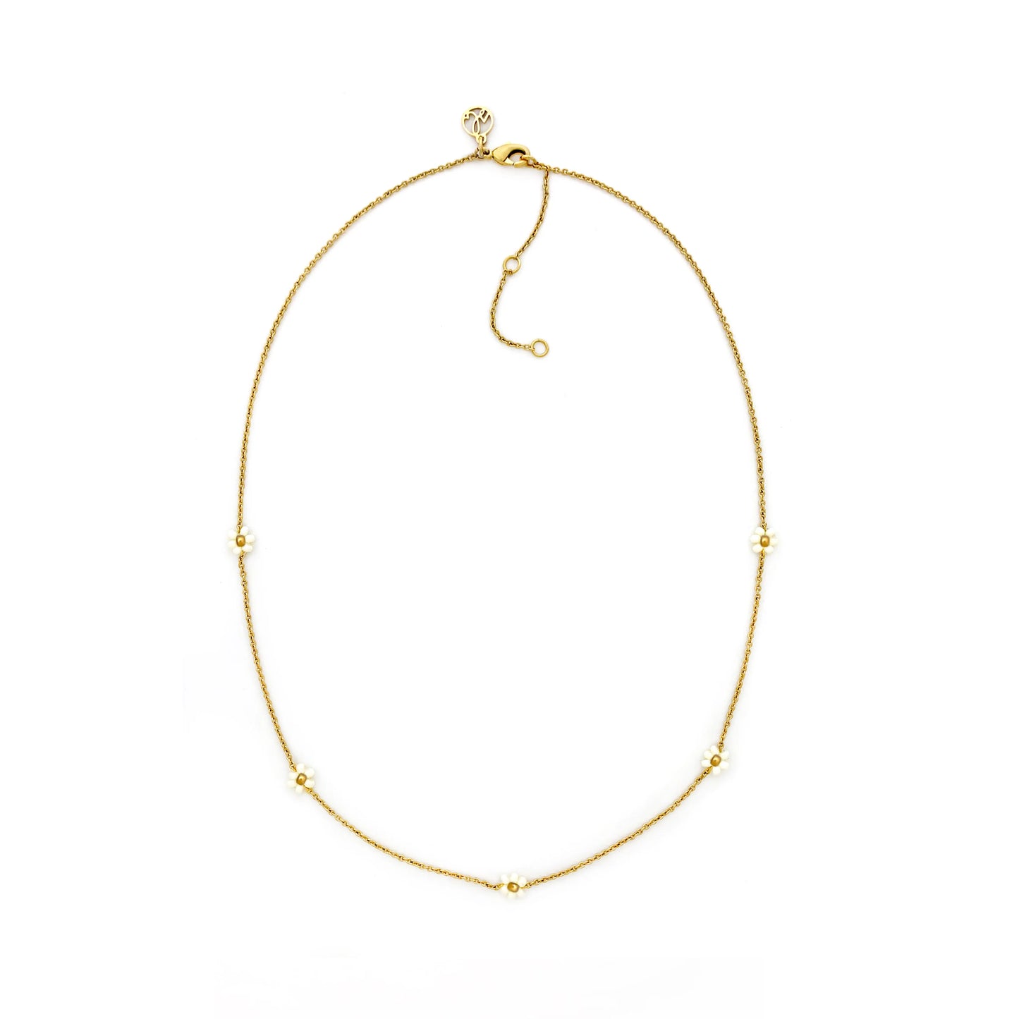 Sugar Blossom Josey Necklace- White + Gold