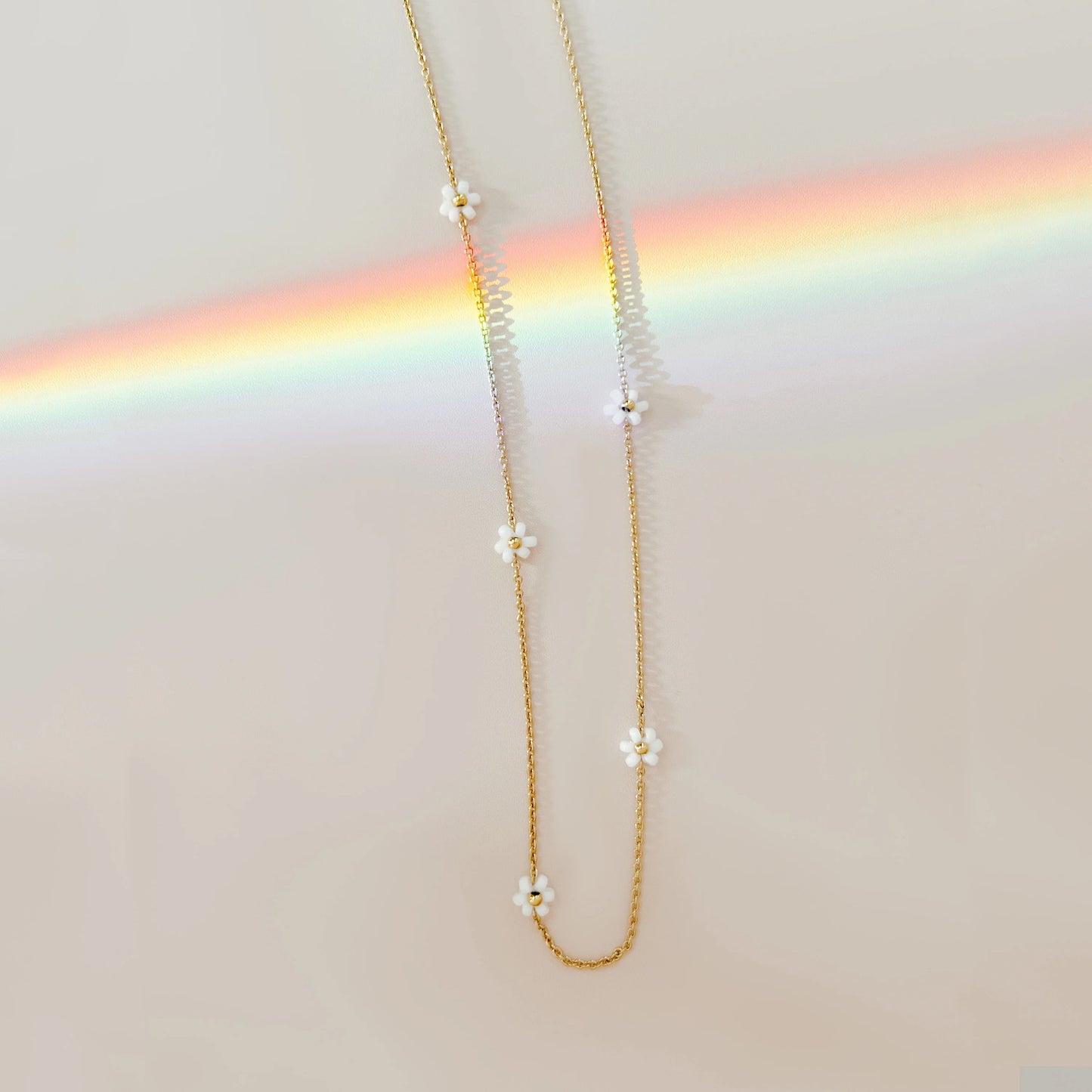 Sugar Blossom Josey Necklace- White + Gold