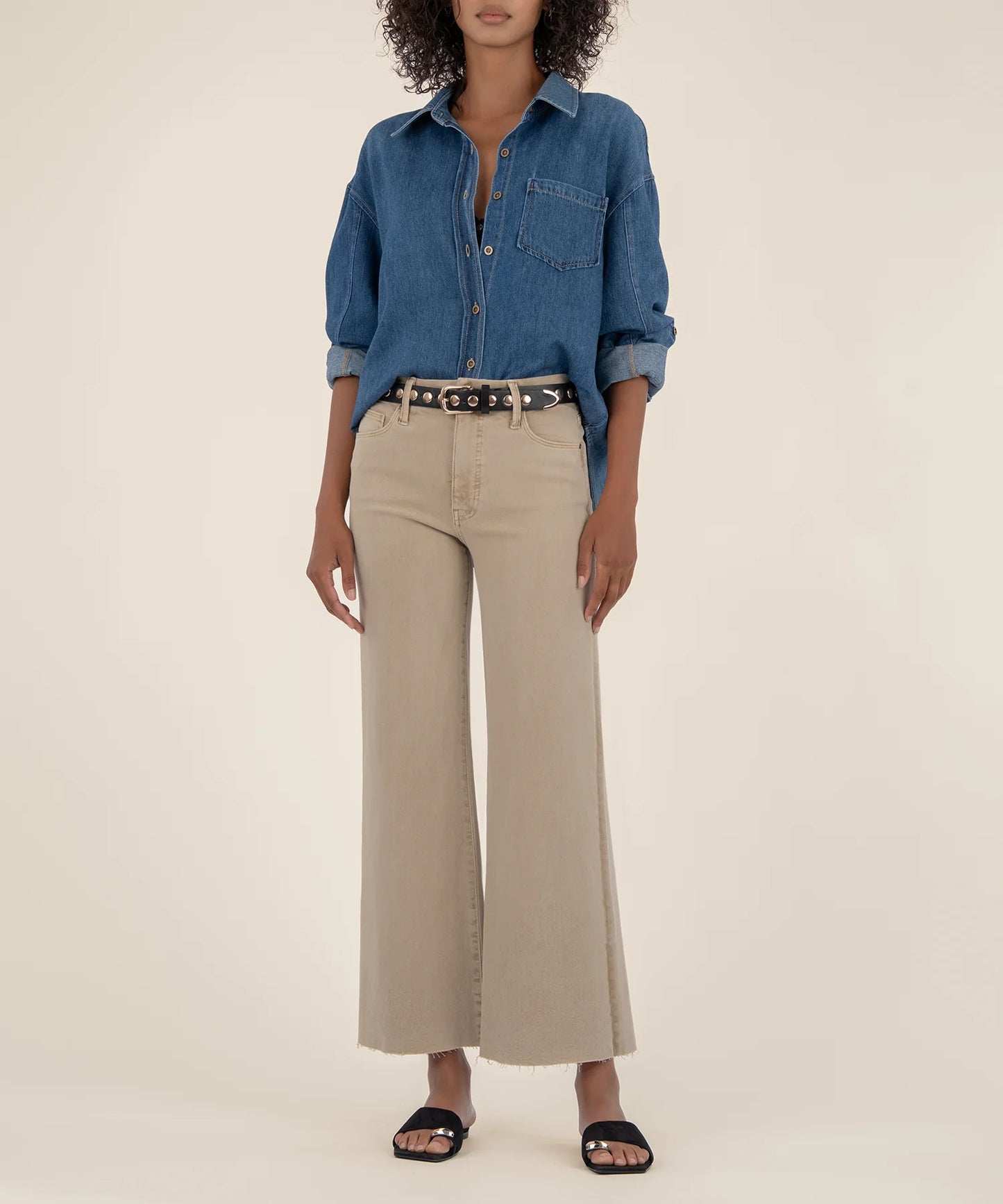Kut from the Kloth Meg High Rise Wide Leg Biscuit Jean