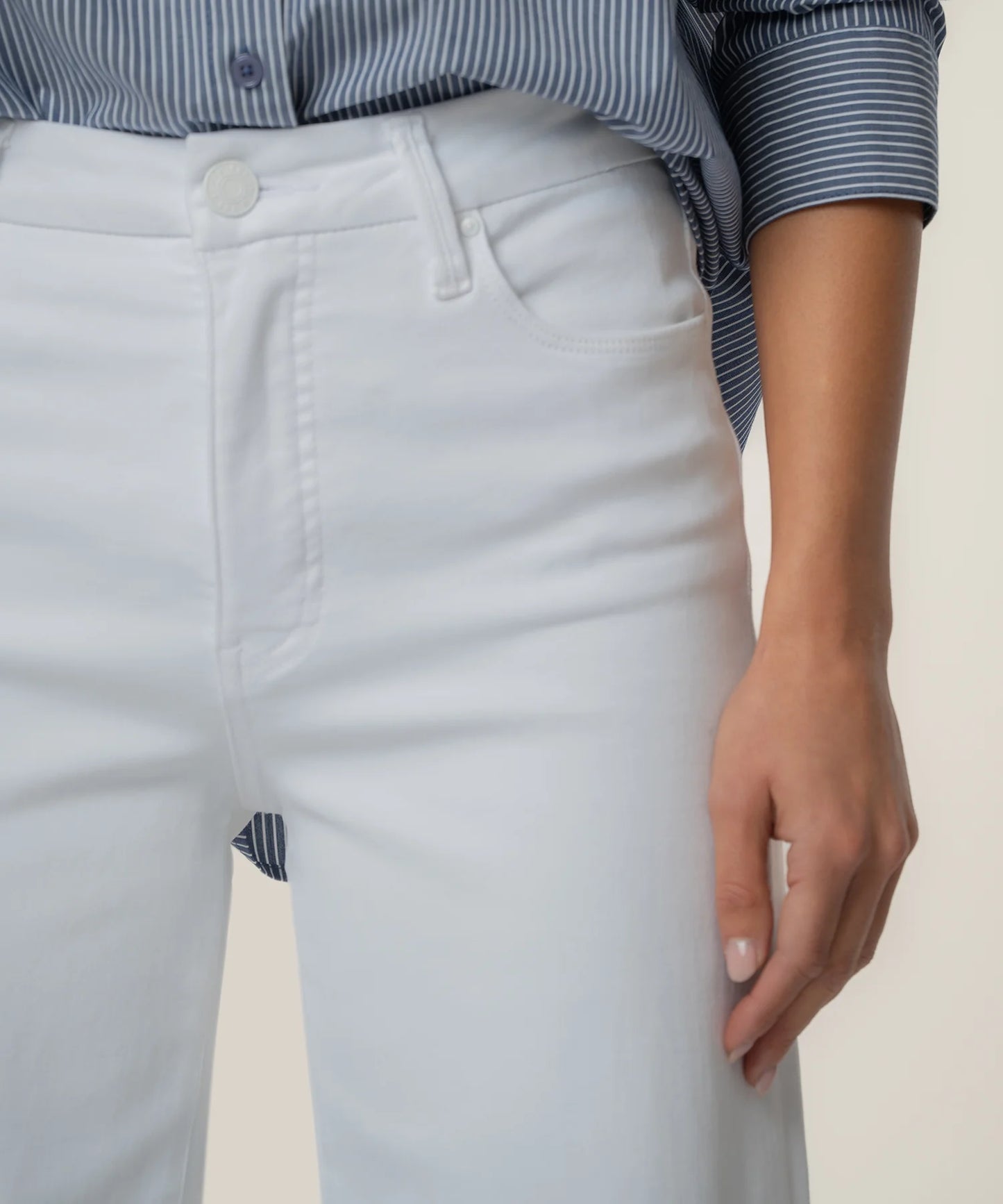 Kut from the Kloth Meg High Rise Wide Leg Optic White Jean