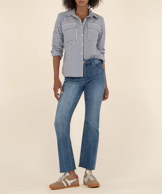 Kut from the Kloth Kelsey High Rise Ankle Flare Rigor Jean