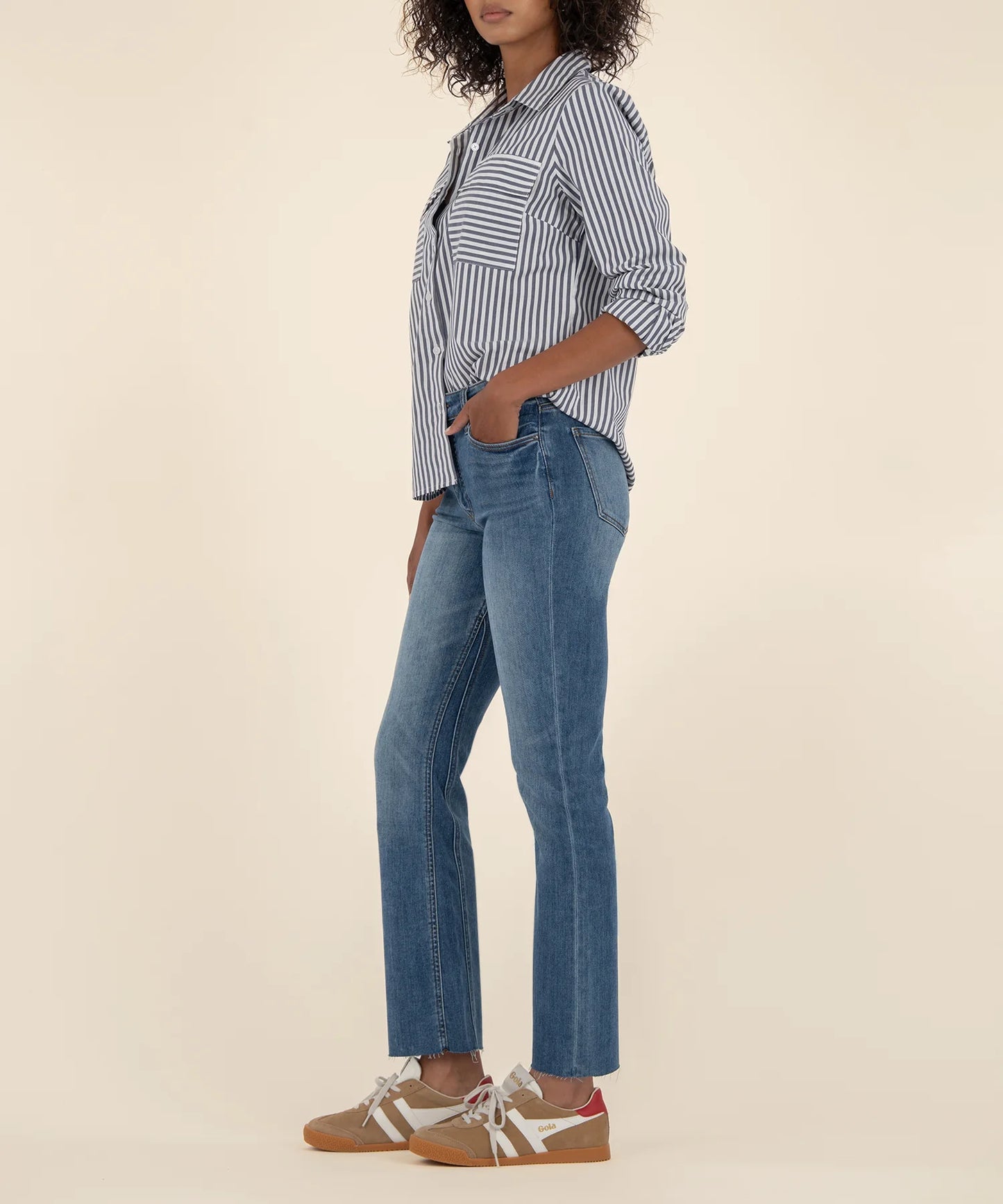 Kut from the Kloth Kelsey High Rise Ankle Flare Rigor Jean