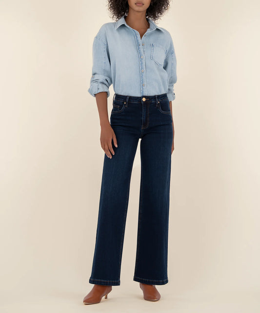 Kut from the Kloth Jean Mid Rise Wide Leg Attributable Jean