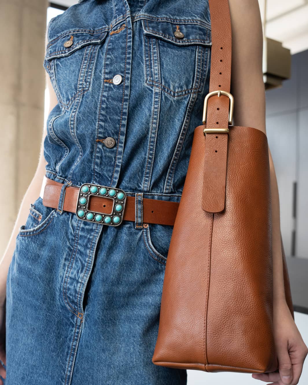 Brave Leather Tan Zyla Bag