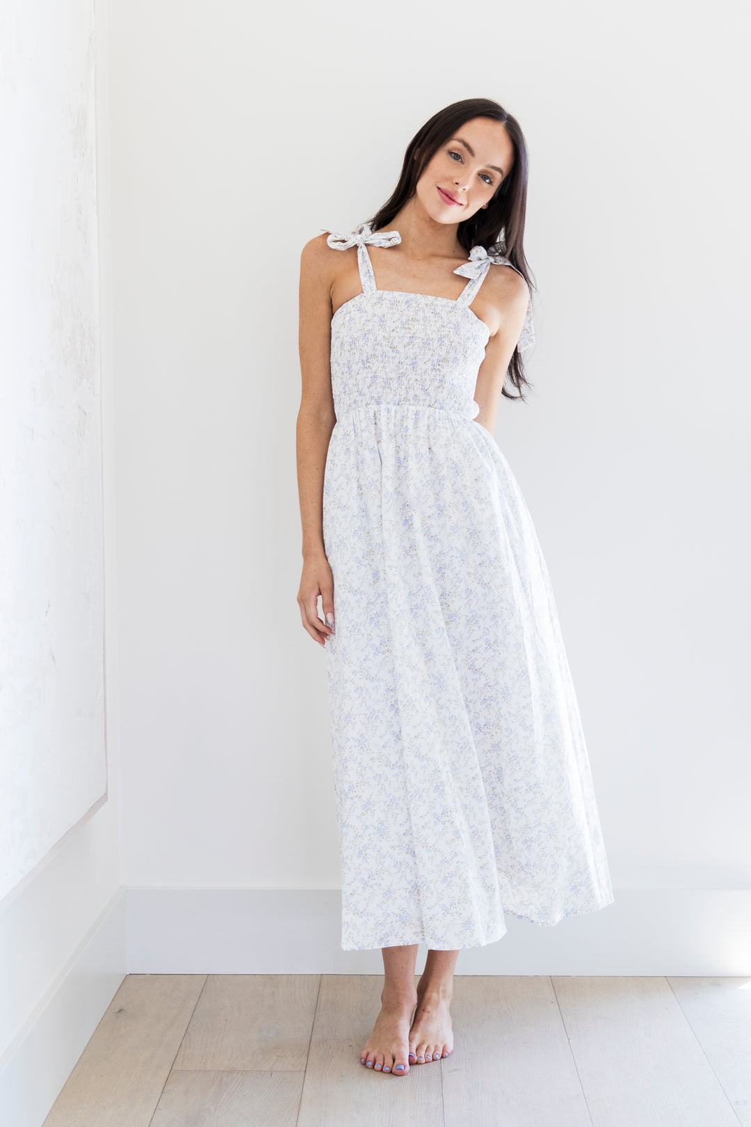 Tie shoulder sale maxi dress