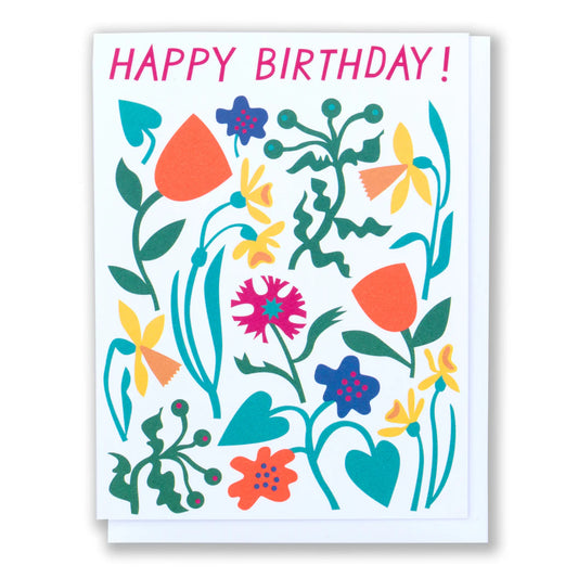 Banquet Mod Birthday Flowers Card
