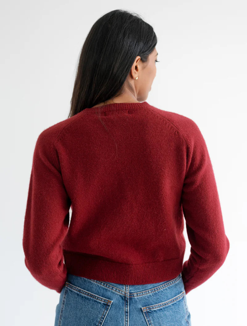 Brunette the Label Little Sister Cardigan | Burgundy