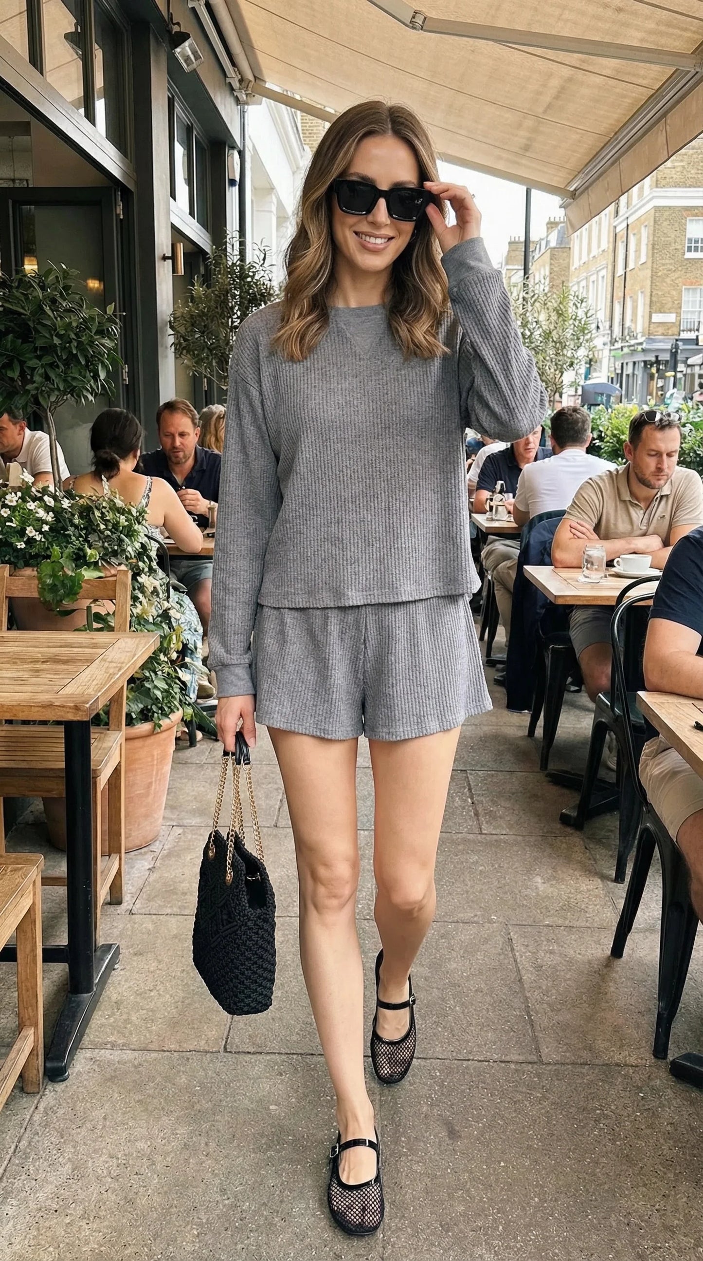 PRIV Tia Grey Short Set