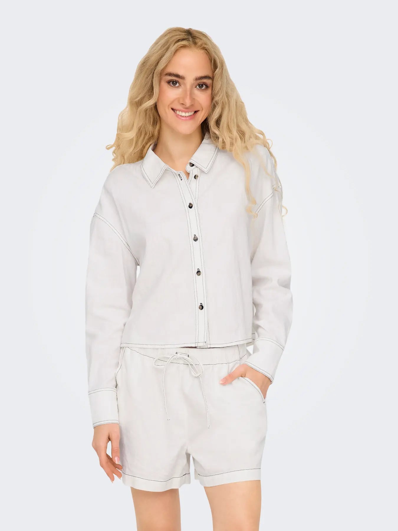 ONLY Caro Long Sleeve Crop Shirt