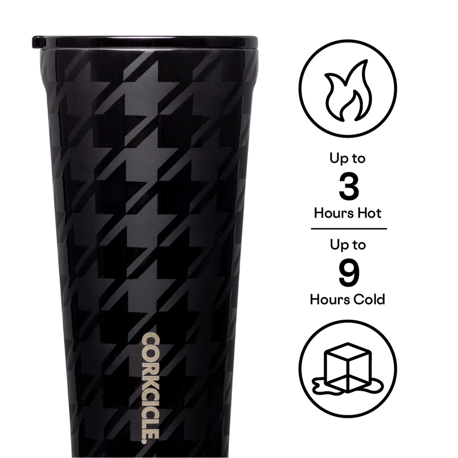 Corkcicle 16oz Onyx Houndstooth Tumbler