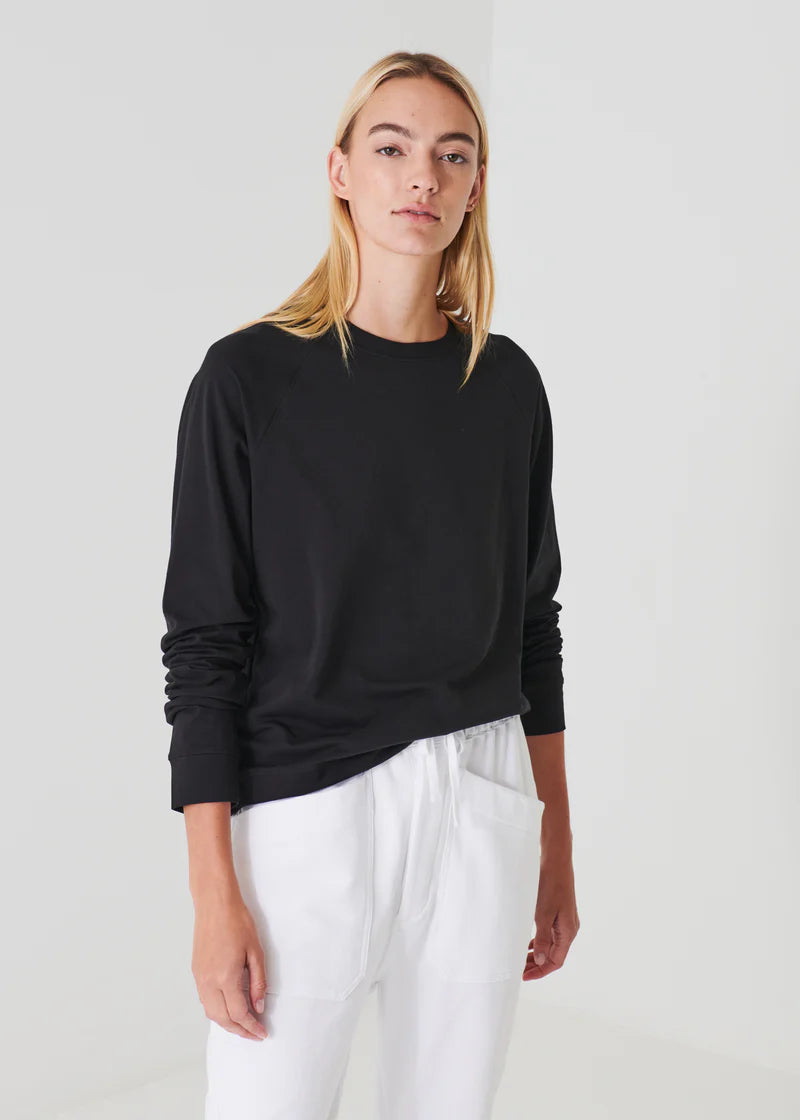 Patrick Assaraf Black Oversized Raglan Sweatshirt