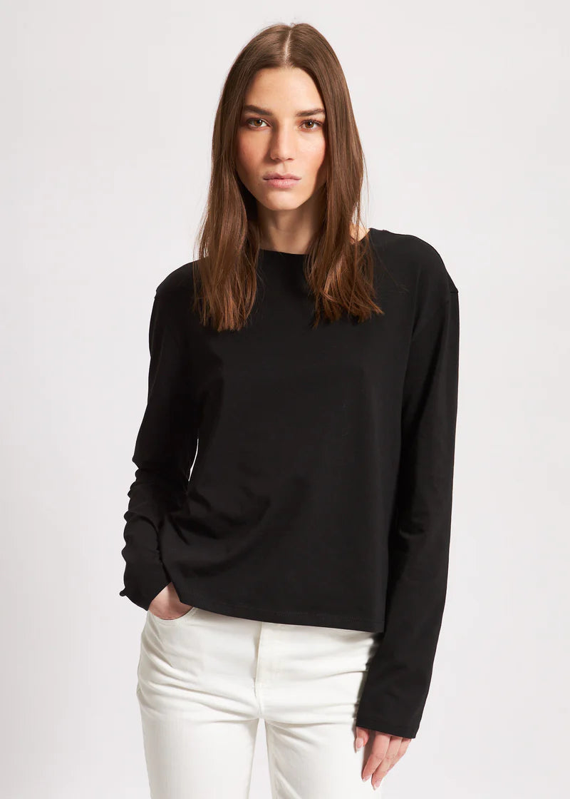 Patrick Assaraf Black Iconic Boyfriend Long Sleeve