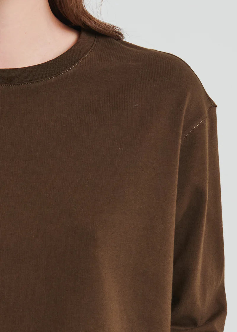 Patrick Assaraf Dark Brown Iconic Boyfriend Long Sleeve