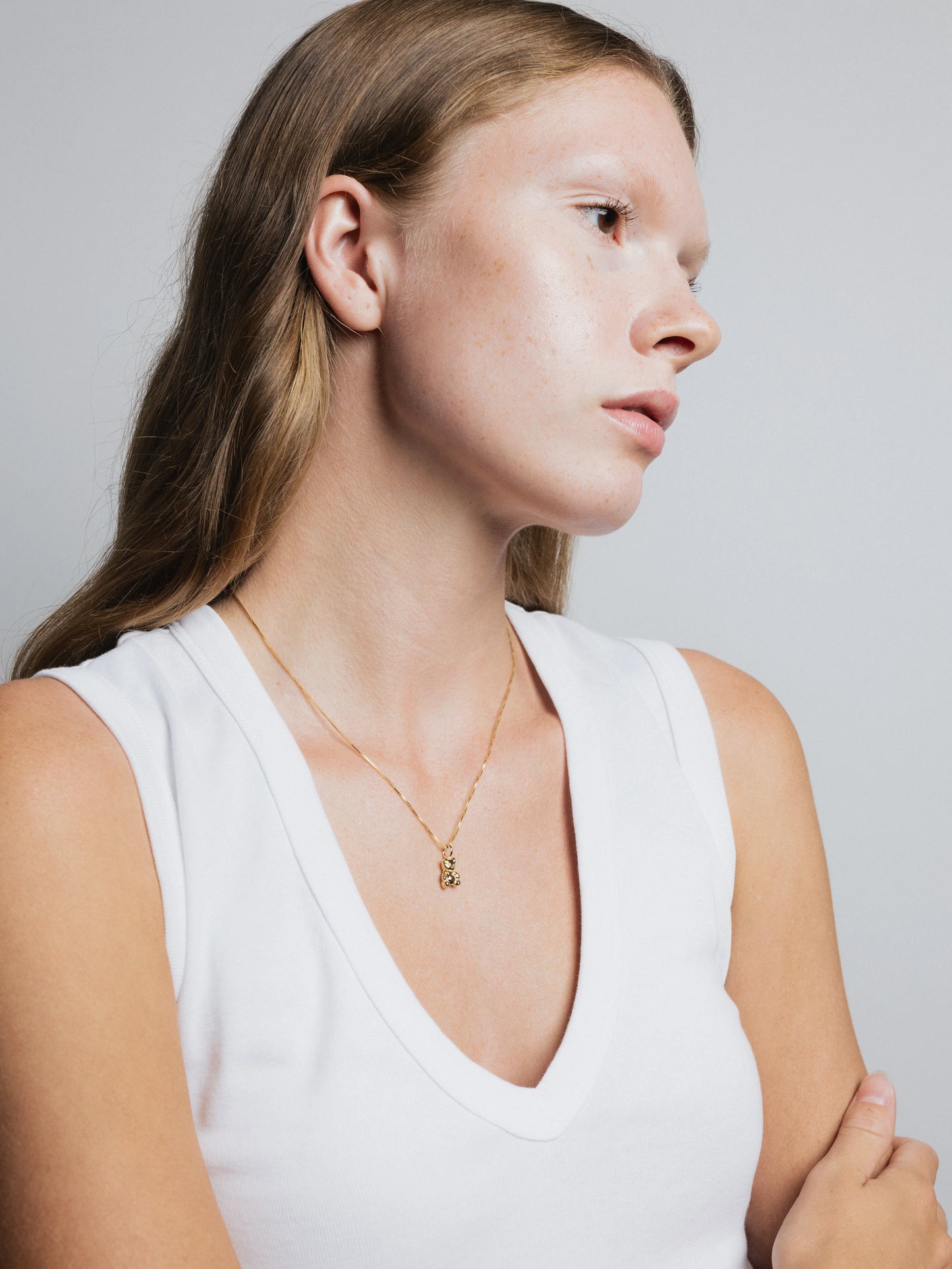 Wolf Circus Mini Teddy Necklace in Gold