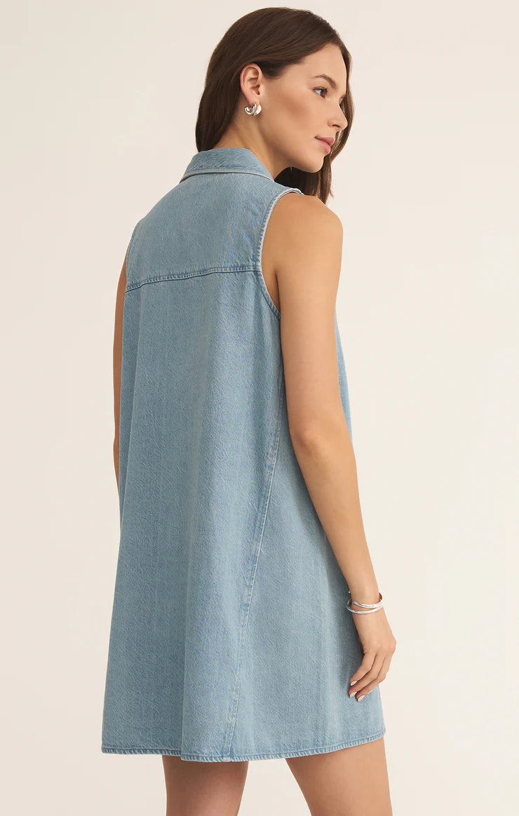 Z Supply New Light Denim Mini Dress