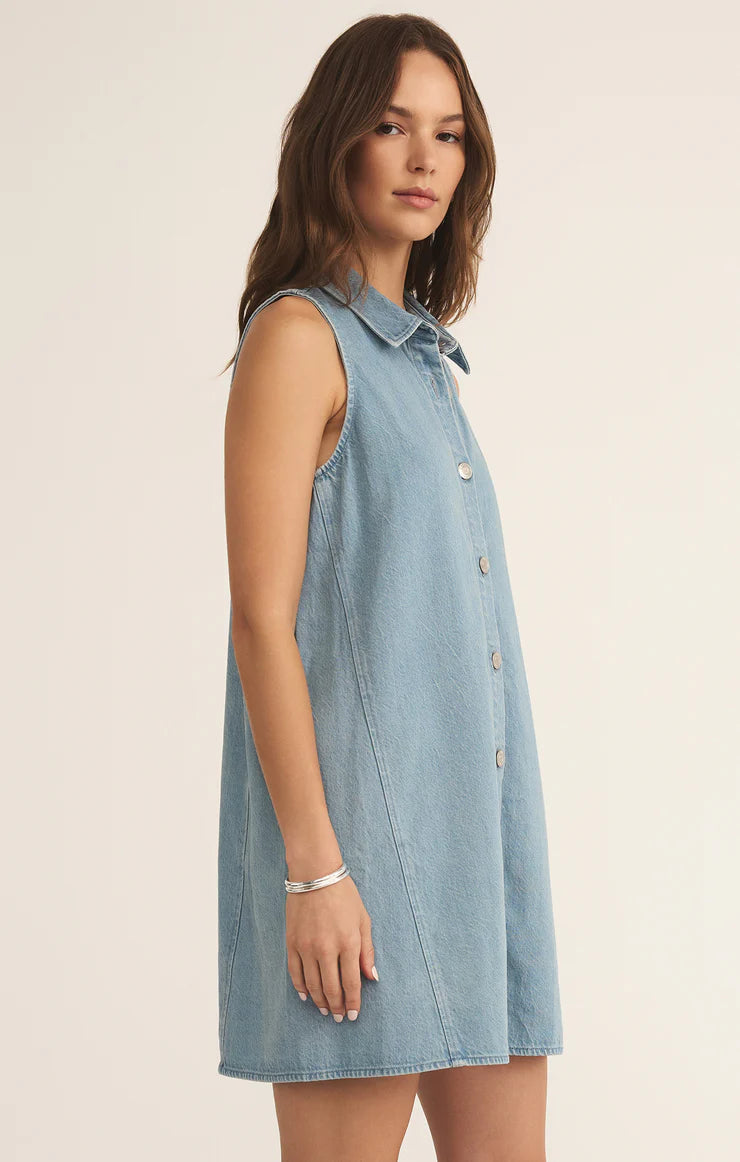 Z Supply New Light Denim Mini Dress
