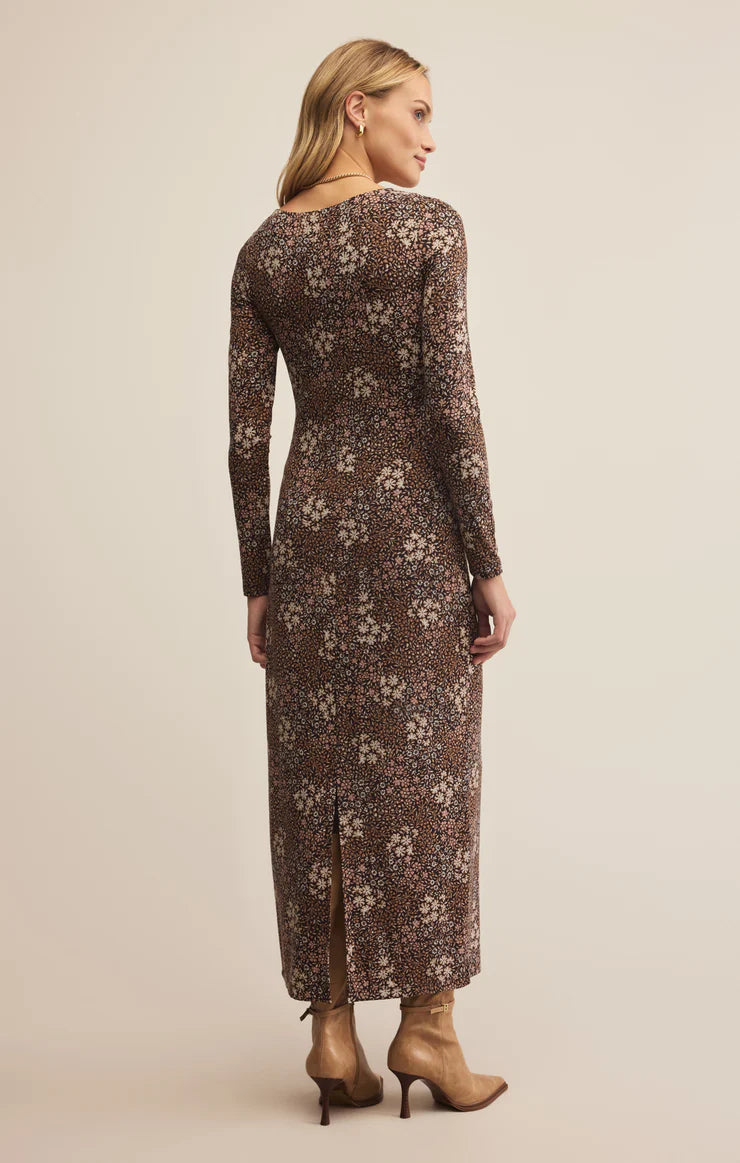Z Supply Sable Floral Midi Dress