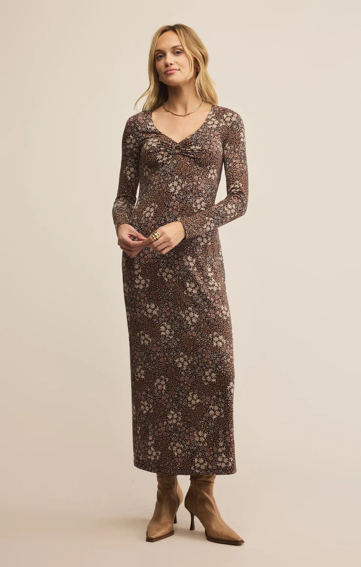 Z Supply Sable Floral Midi Dress