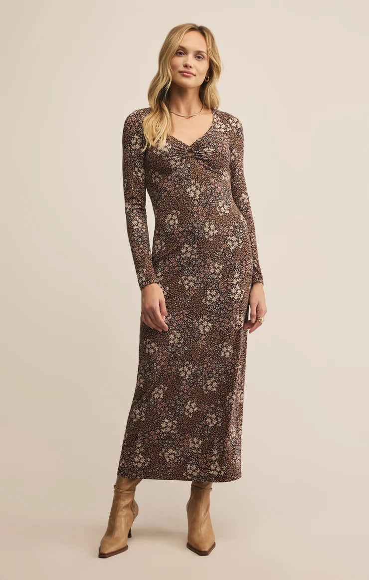 Z Supply Sable Floral Midi Dress