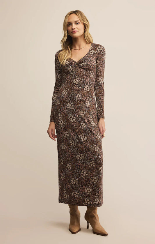 Z Supply Sable Floral Midi Dress