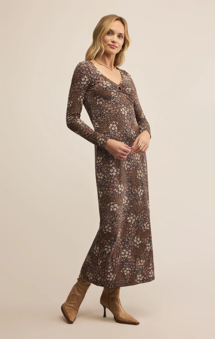 Z Supply Sable Floral Midi Dress