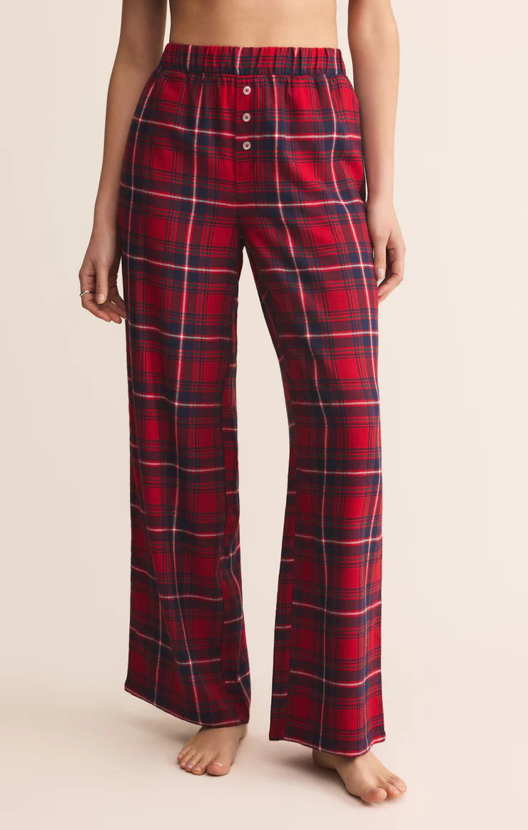 Z Supply Haute Red Hangout Plaid Pant