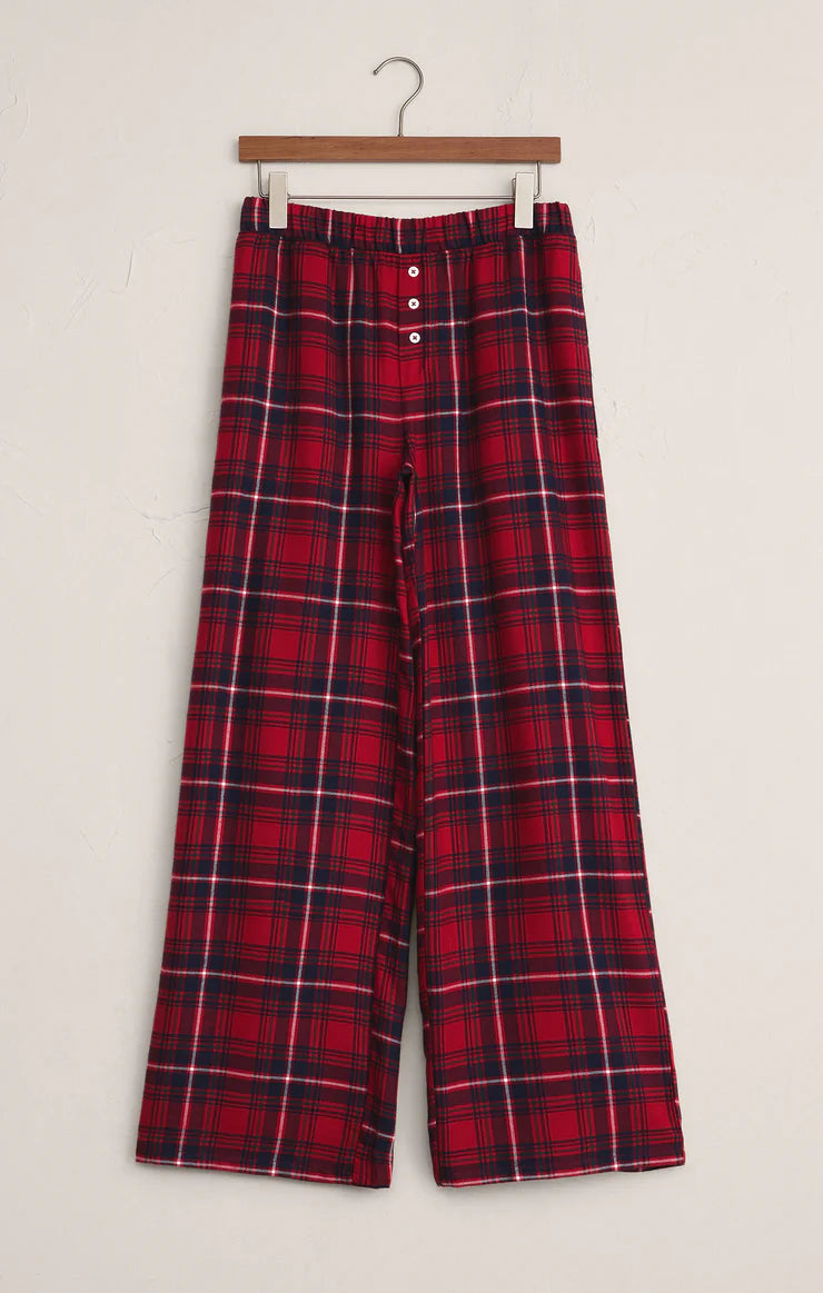 Z Supply Haute Red Hangout Plaid Pant