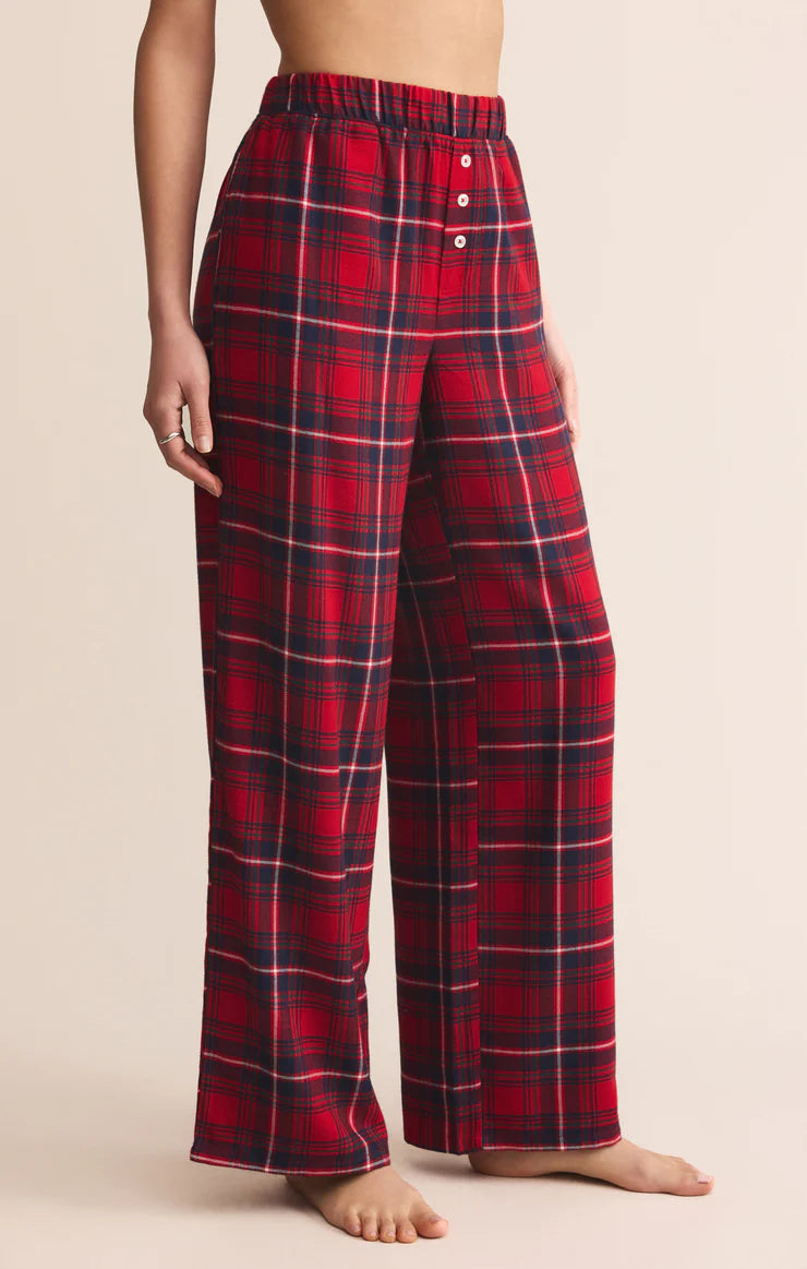 Z Supply Haute Red Hangout Plaid Pant