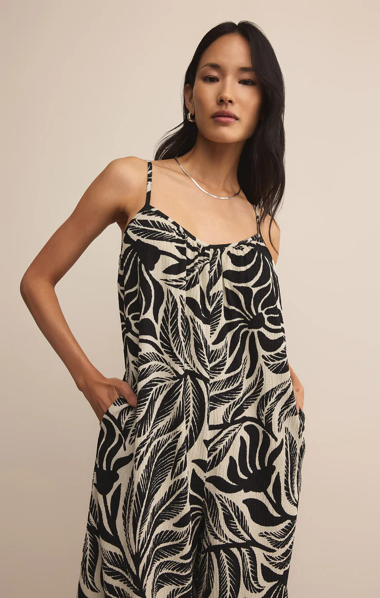 Z Supply Flared Isla Palm Jumpsuit