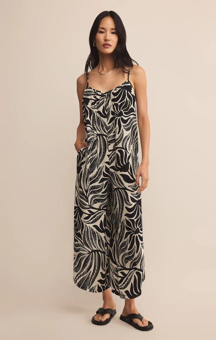 Z Supply Flared Isla Palm Jumpsuit