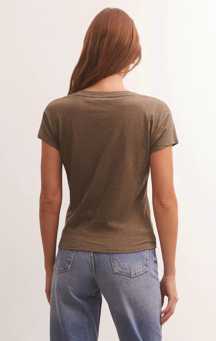 Z Supply Milk Shake Modern V-Neck Tee