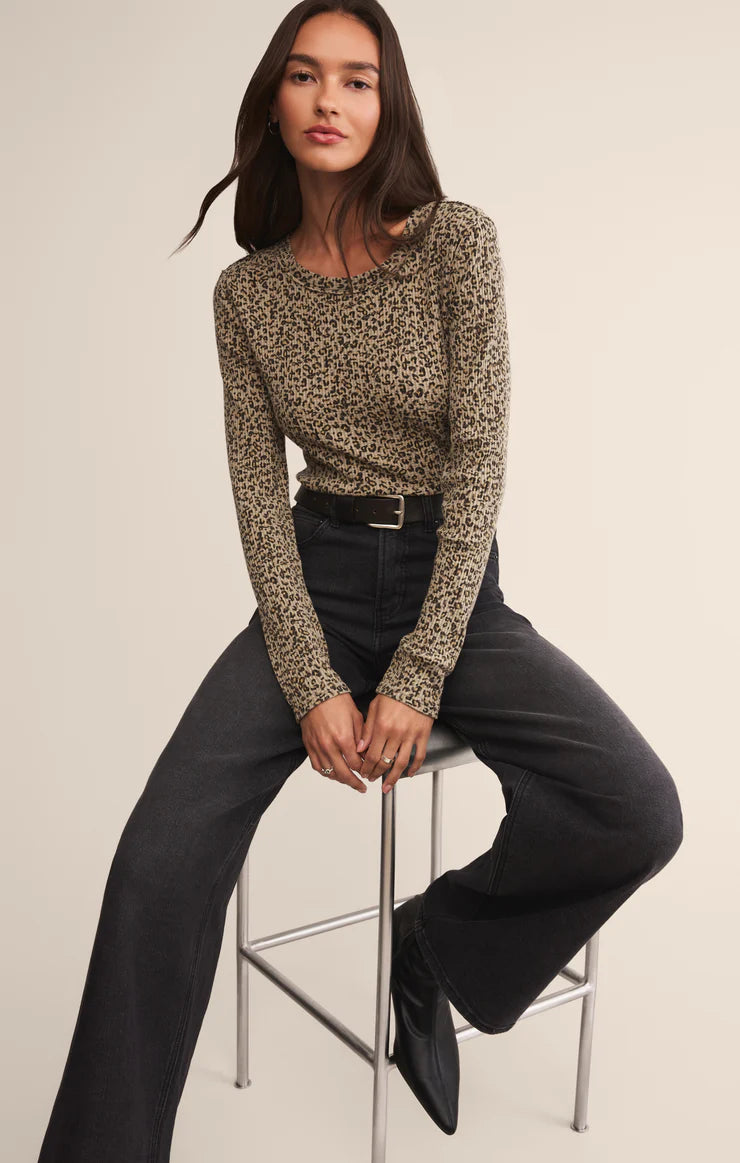 Z Supply Arlet Leopard Thermal Top