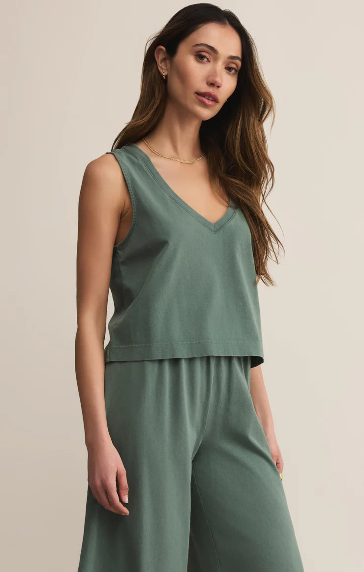 Z Supply Hunter Green Sloane V-Neck Top
