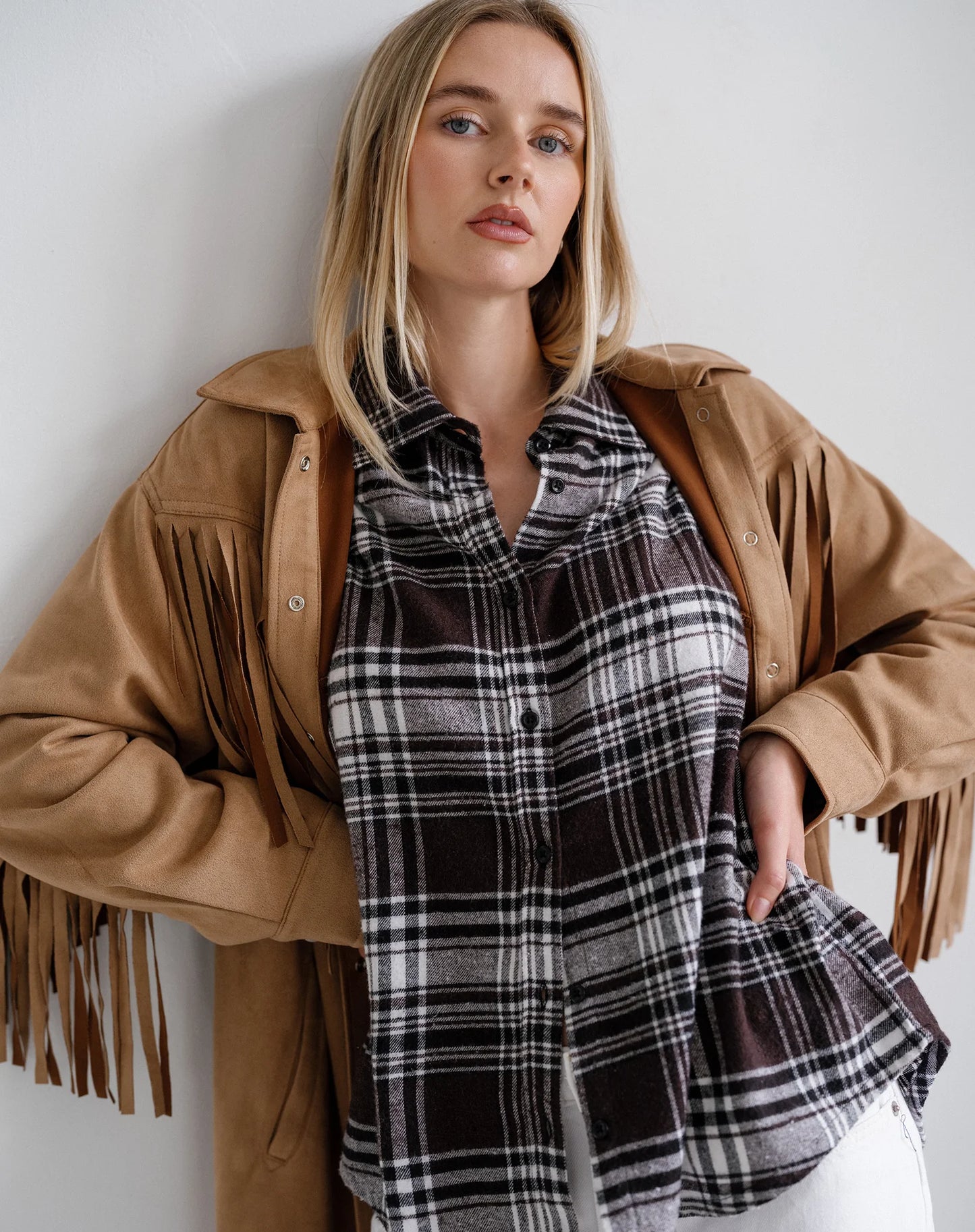 Brunette the Label Plaid Button Up Shirt