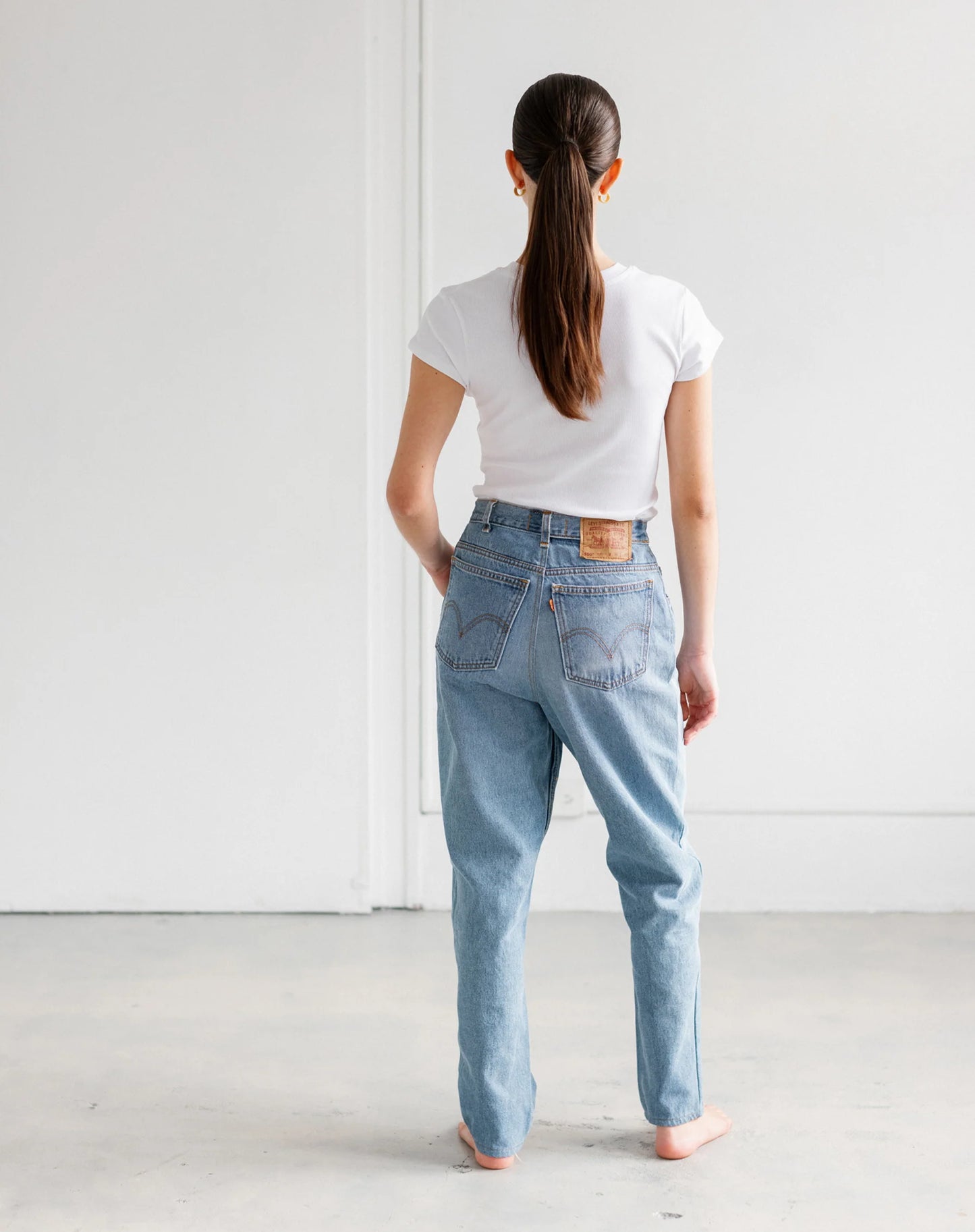 Brunette the Label Ribbed Tee | White