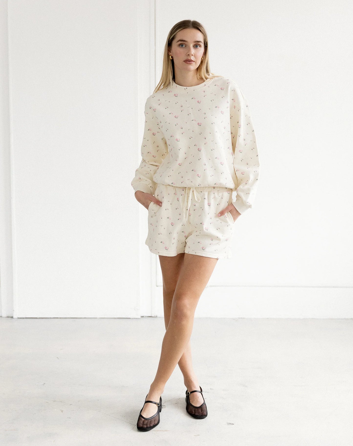 Brunette the Label Floral Core Crew