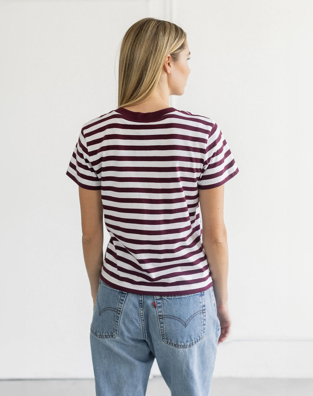 Brunette the Label Paris Tee | Plum Stripe
