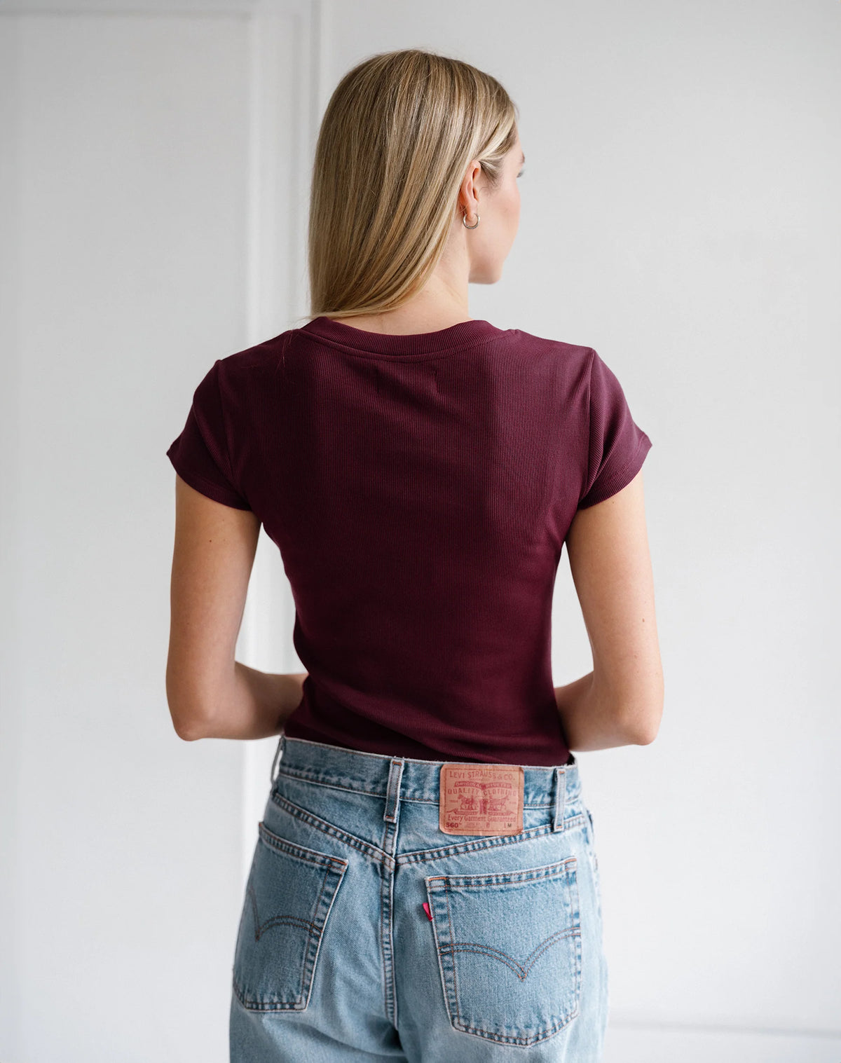 Brunette the Label Ribbed Tee | Plum