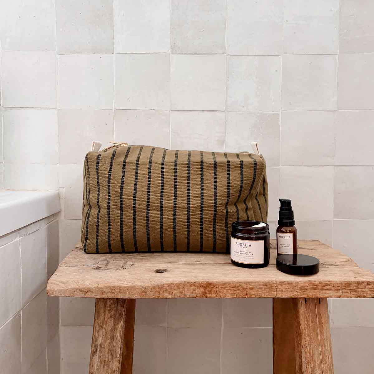 Rose in April Vic Toiletry Bag Tennis Black / Olive