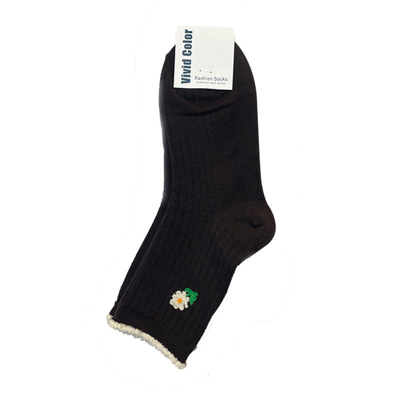 Single Flower Quarter Socks