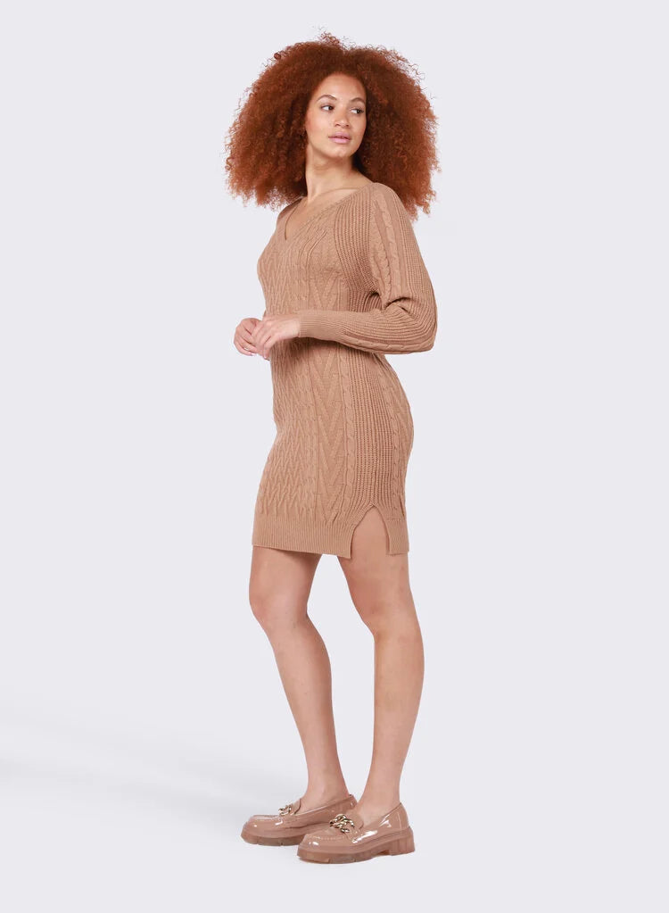 Dex Cable Knit Sweater Dress